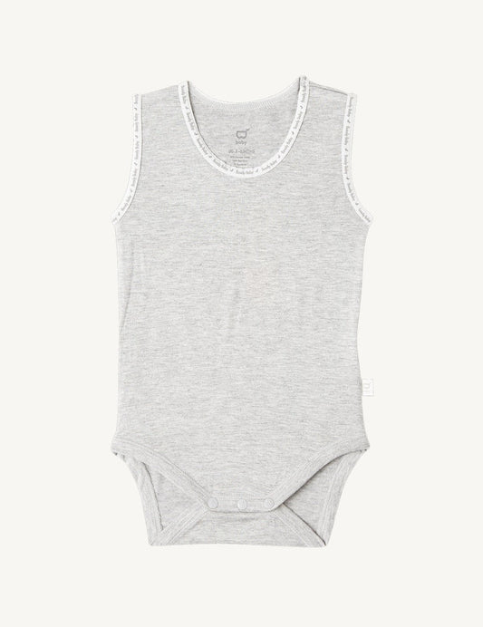 Boody Baby Sleeveless Body Suit Light Grey 6-12 Mths