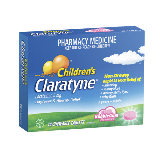 Claratyne Bubblegum Chewable 10 Tab