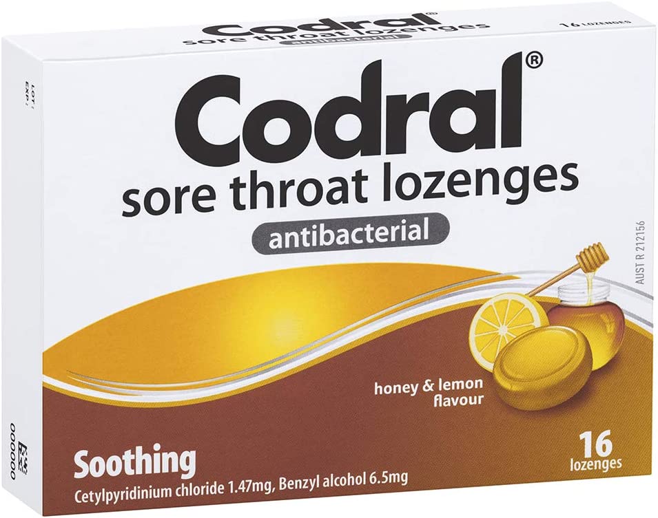 Codral Lozenges Honey & Lemon 16