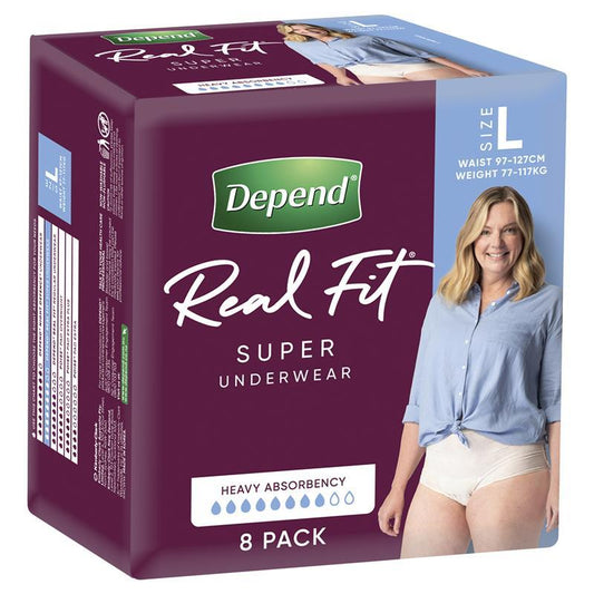 Depend Real Fit Super Underwear Large 8Pk