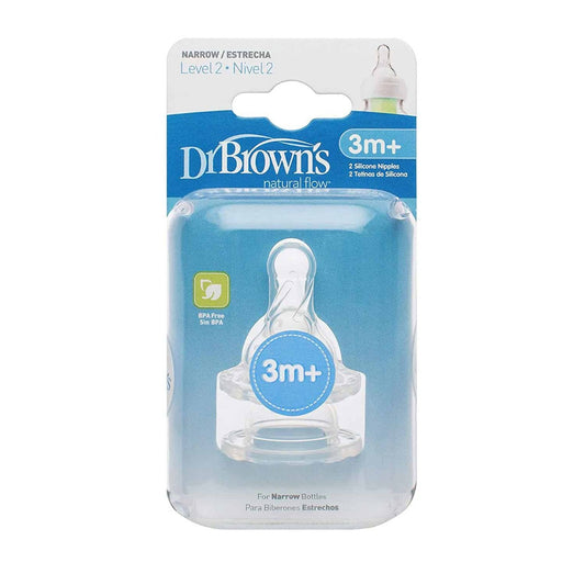 Dr Browns Narrow Neck Lvl2 Teats 3M+ 2Pk