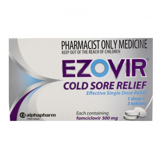 Ezovir Cold Sore Relief 500mg Bl 3