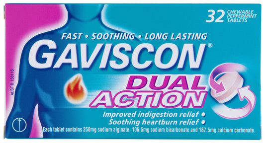 Gaviscon Dual Action Peppermint Tab 32