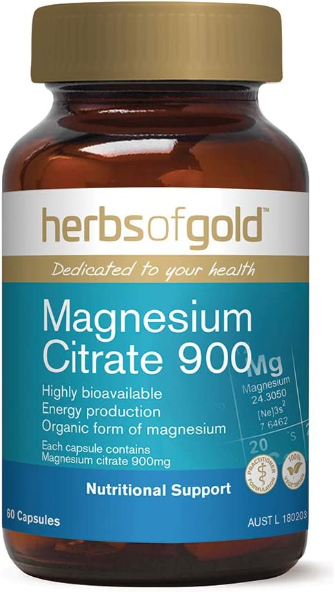 Herbs Of Gold Magnesium Citrate 900 60 Tab