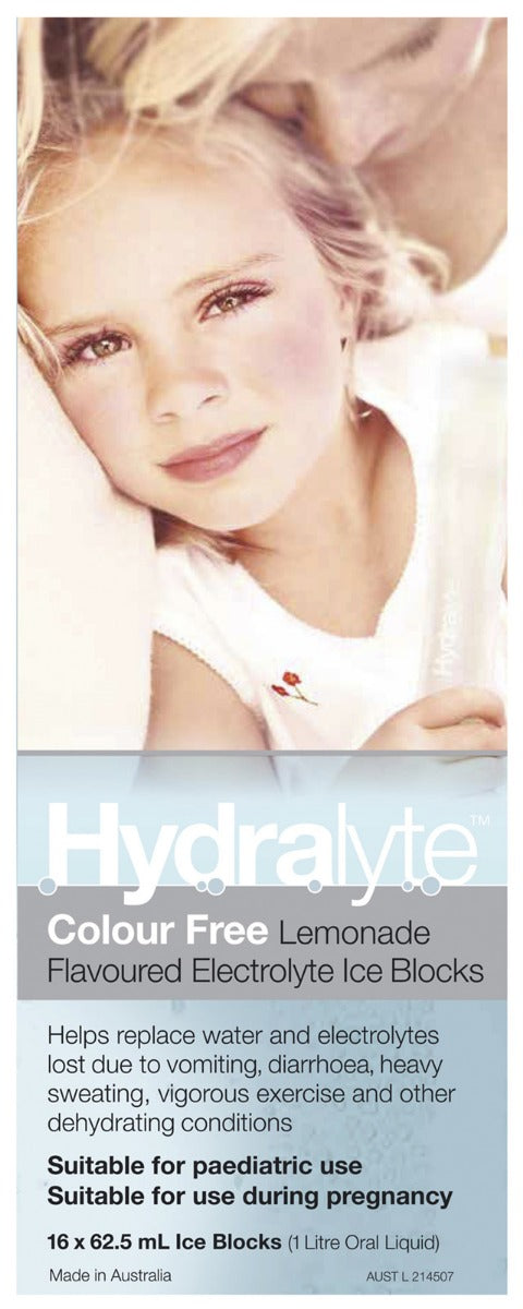 Hydralyte Colour Free Lemonade Ice Blocks 16