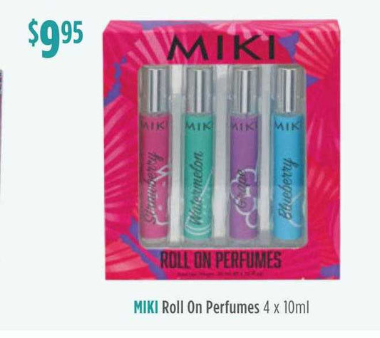 Miki Roll On Perfumes 4 Pack