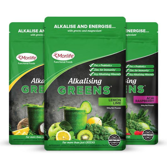 Morlife Alkalising Greens Lemon Lime Sachet 10g