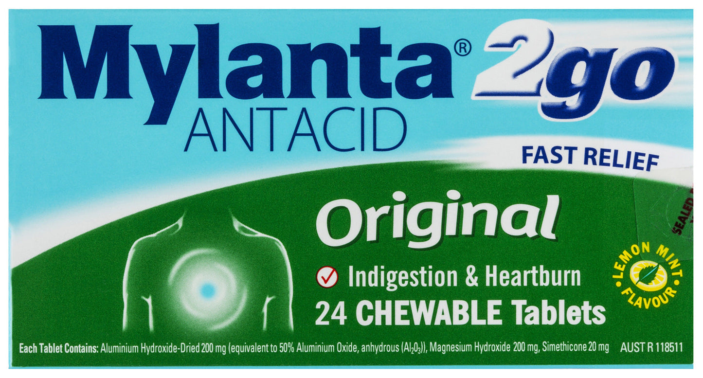 Mylanta 2Go Orig Chew Tab 24