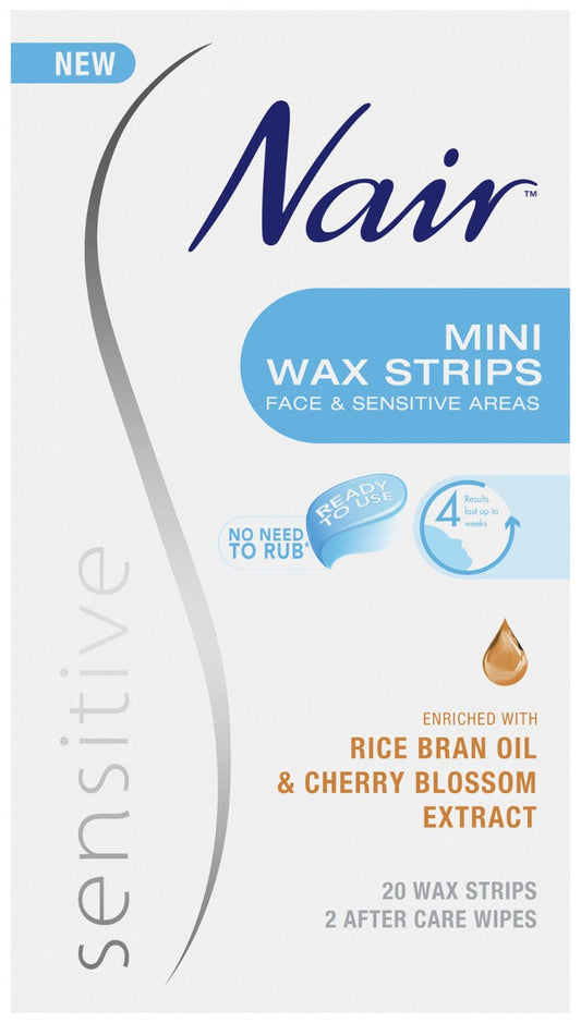 Nair Sensitive Wax Strips Mini 20 Pack