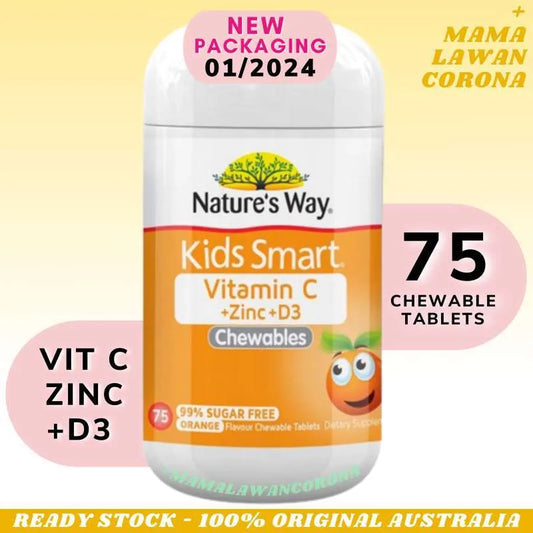 Nat/Way Kids Smart Vitamin C Zinc + D 75