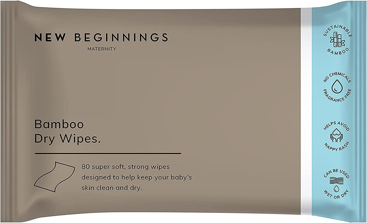 New Beginnings Bamboo Dry Wipes 100 Pcs