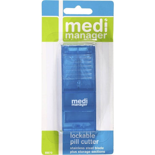 Mm Pill Cutter Lockable Blue