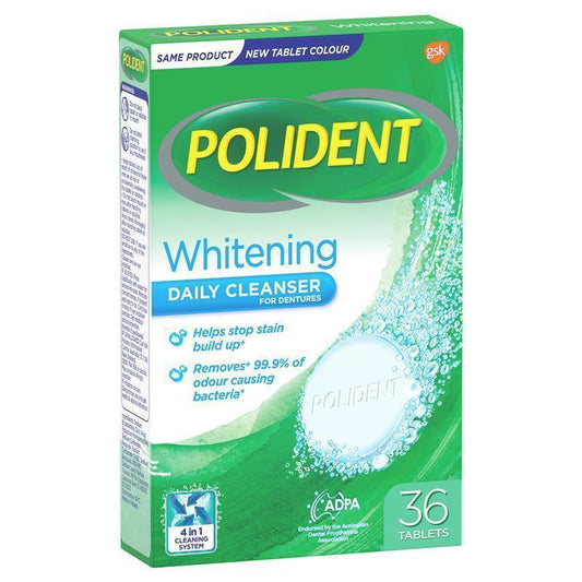 Polident White/Cleanser Tab 36