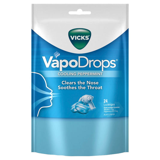 Vicks Vapodrops Cooling P/Mint 24