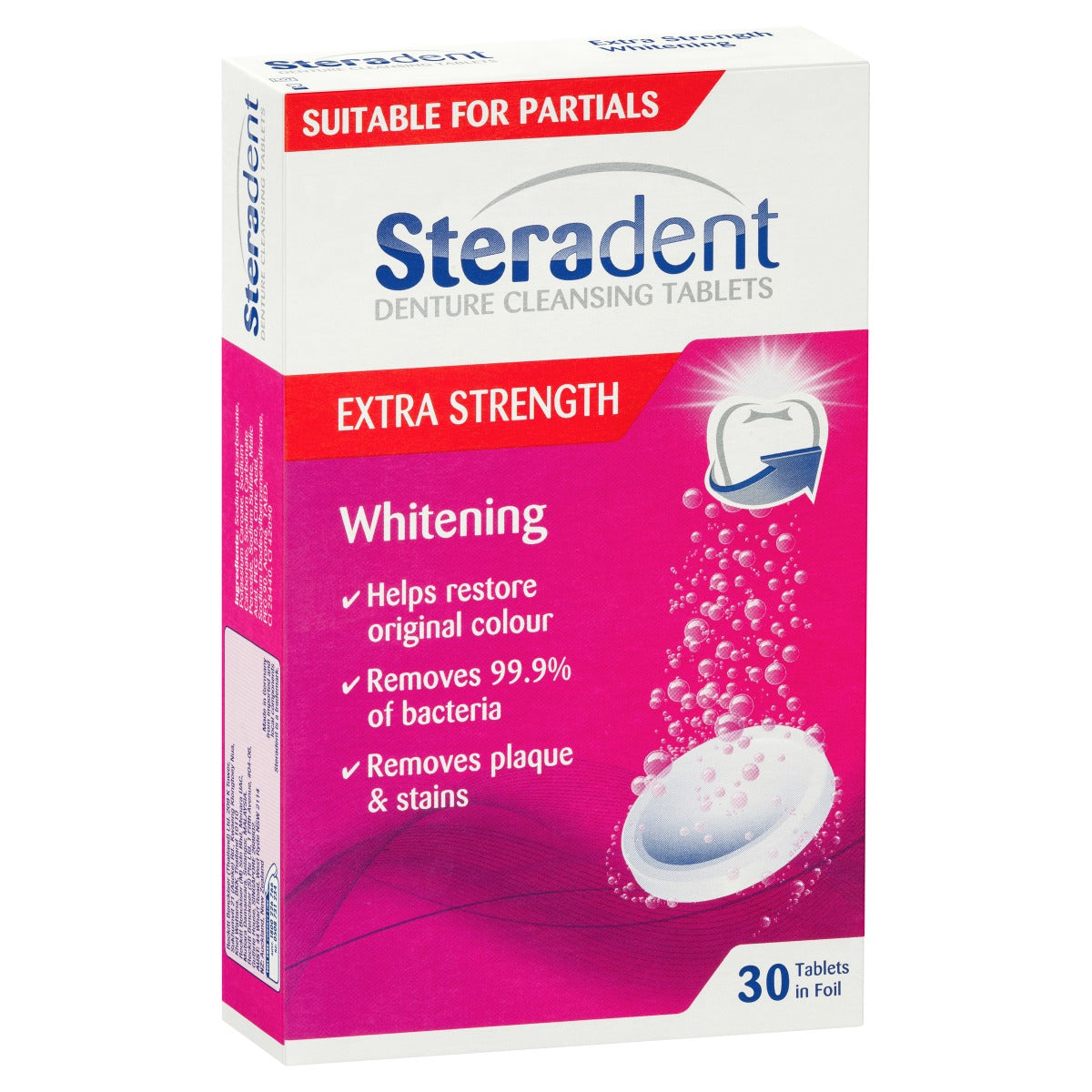 Steradent Extra Strength Intensive Whitening30 Tab