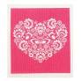 Retro Kitchen Dishcloth Heart X 1