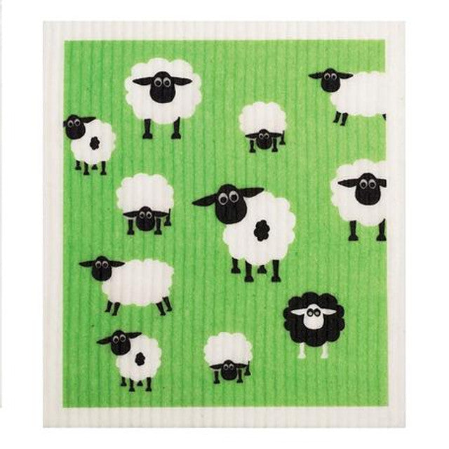 Retro Kitchen Dishcloth Sheep X 1