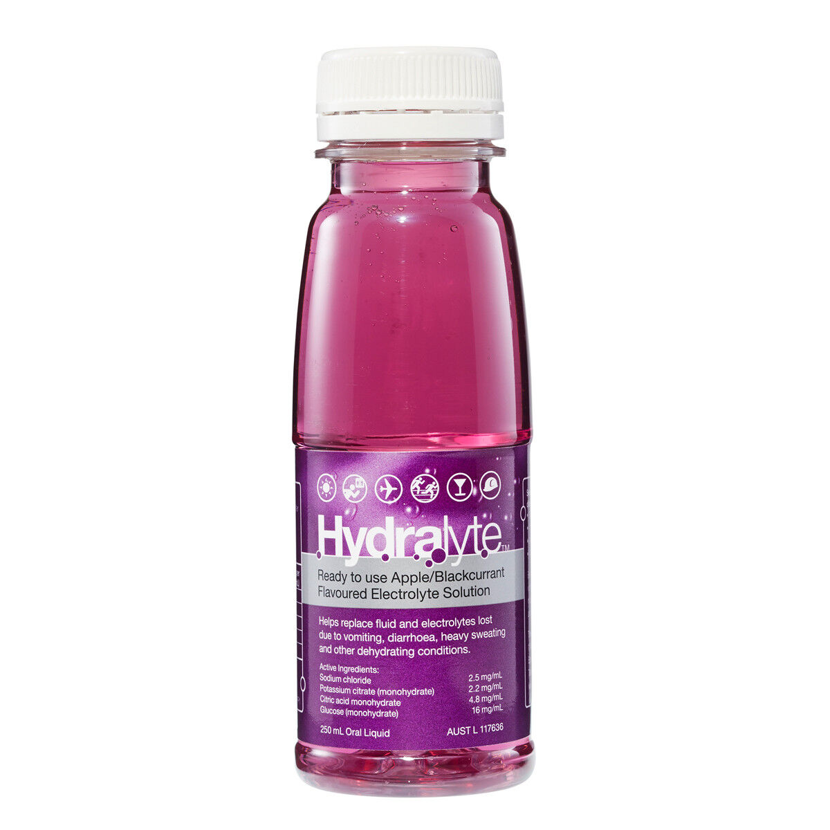 Hydralyte Ready To Drink Apple Blackcurrant 250mL Solution