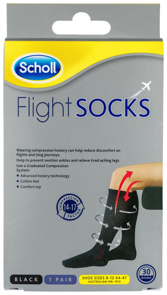 Scholl Flight Socks Black M 9-12