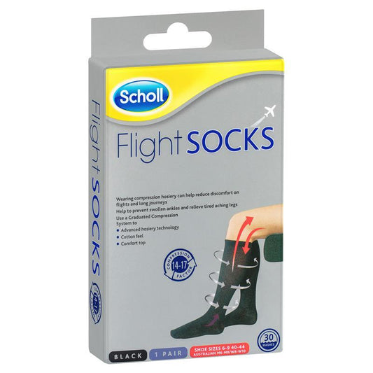 Scholl Flight Socks Black M 6-9/W8-10