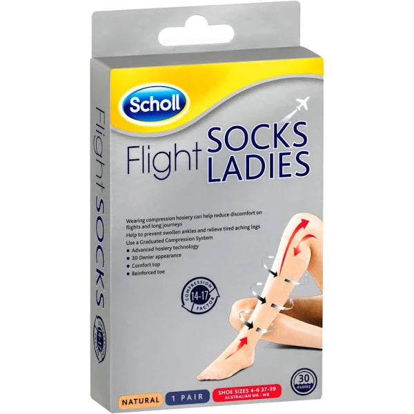 Scholl Flight Socks Ladies Natural 6-8