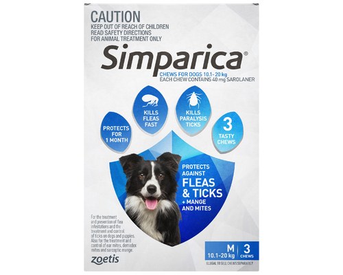 Simparica 40mg 10.1 - 20Kg 3Pk