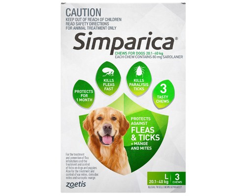 Simparica 80mg 20.1 - 40Kg 3Pk