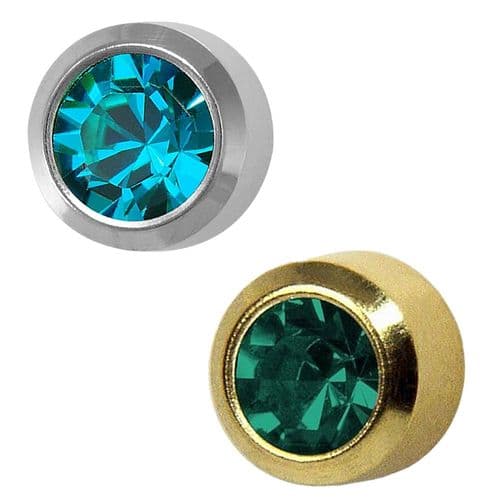 Ear Piercing S/Steel Reg Bezel Sapphire