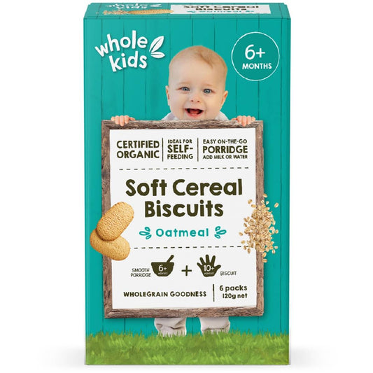 Whole Kids Soft Cereal Biscuits Oatmeal 120g