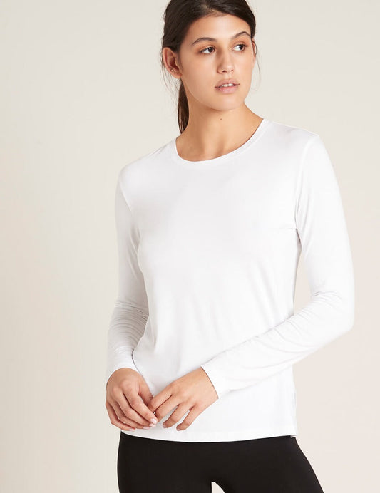Boody Women'S Long Sleeve Round Neck T/Shiert White/L