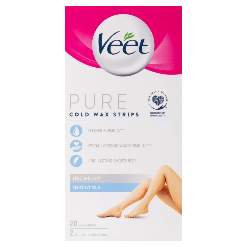 Veet Pure Leg Wax Strips 20Pk