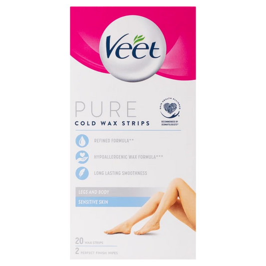 Veet Pure Leg Wax Strips 20Pk